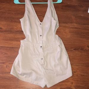 Tan/nude button up romper!!